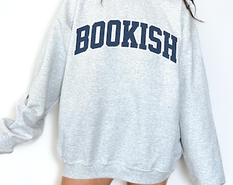Sudadera universitaria de cuello redondo con estampado de libros, artículos de merchandising para amantes de los libros, regalo para amantes de los libros