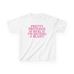 Pretty Privilege Baby Tee: Funny Y2K Slogan Crop Tee, 2000s Fashion image 7