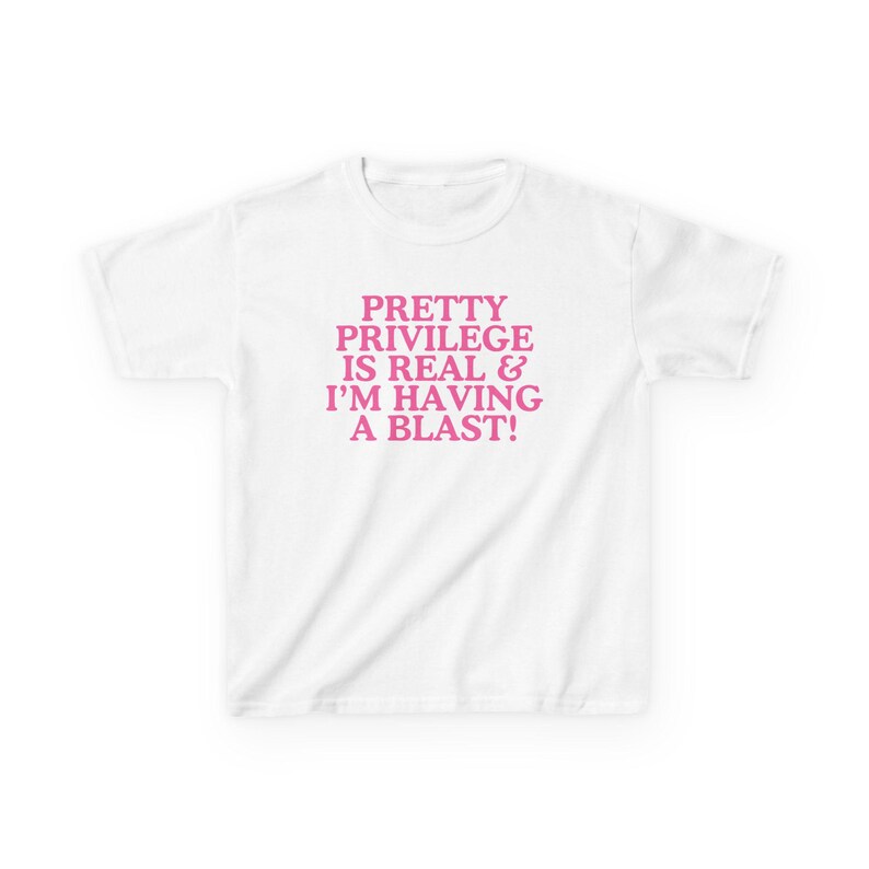 Pretty Privilege Baby Tee: Funny Y2K Slogan Crop Tee, 2000s Fashion image 7
