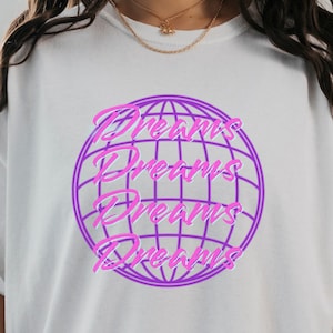 Neon Graphic Tee, Nostalgic Vintage T-shirt, Retro Tshirt, 80s shirt, Dreamy Aesthetic Tee, Oversized T-Shirt