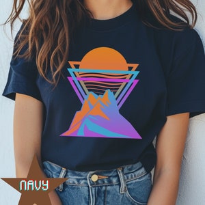 Synthwave T-Shirt, Retro 80s Shirt, Vaporwave Tshirt, Cyberpunk Clothing, 1980s Sunset Shirt, Futuristic Tee Shirt, Minimalist Design