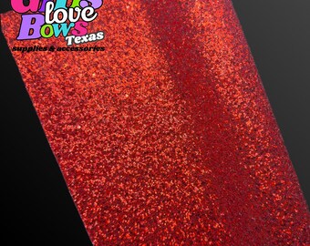 RED | A4 | SIZE 21X29CM | (8"x11") | Felt Backing Glitter Fabric | Color Glitter Vinyl Fabric | Chunky Glitter | Glitter Sheet |