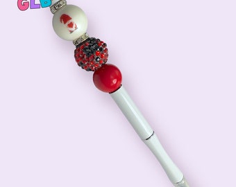 SALE | gnome bead pencil | gift idea | gifts under 10 | bead pencil |white pencil