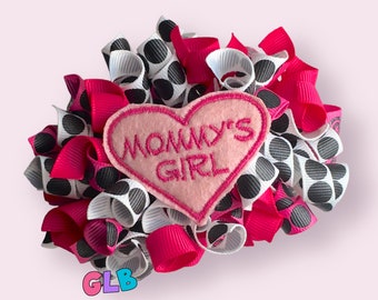 Sale| Mommy’s girl  Hair Bow | Girl Bow | valentine Hair Bow | pink Hair Bow | Girls Hair Bow | Hair Bow |  Hair Bow | HairBow |4” bow