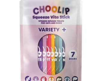 Choolip Squeeze Vita Stick – Variety Pack - Lickable Cat and Dog Treats Diet Infused with Vitamins