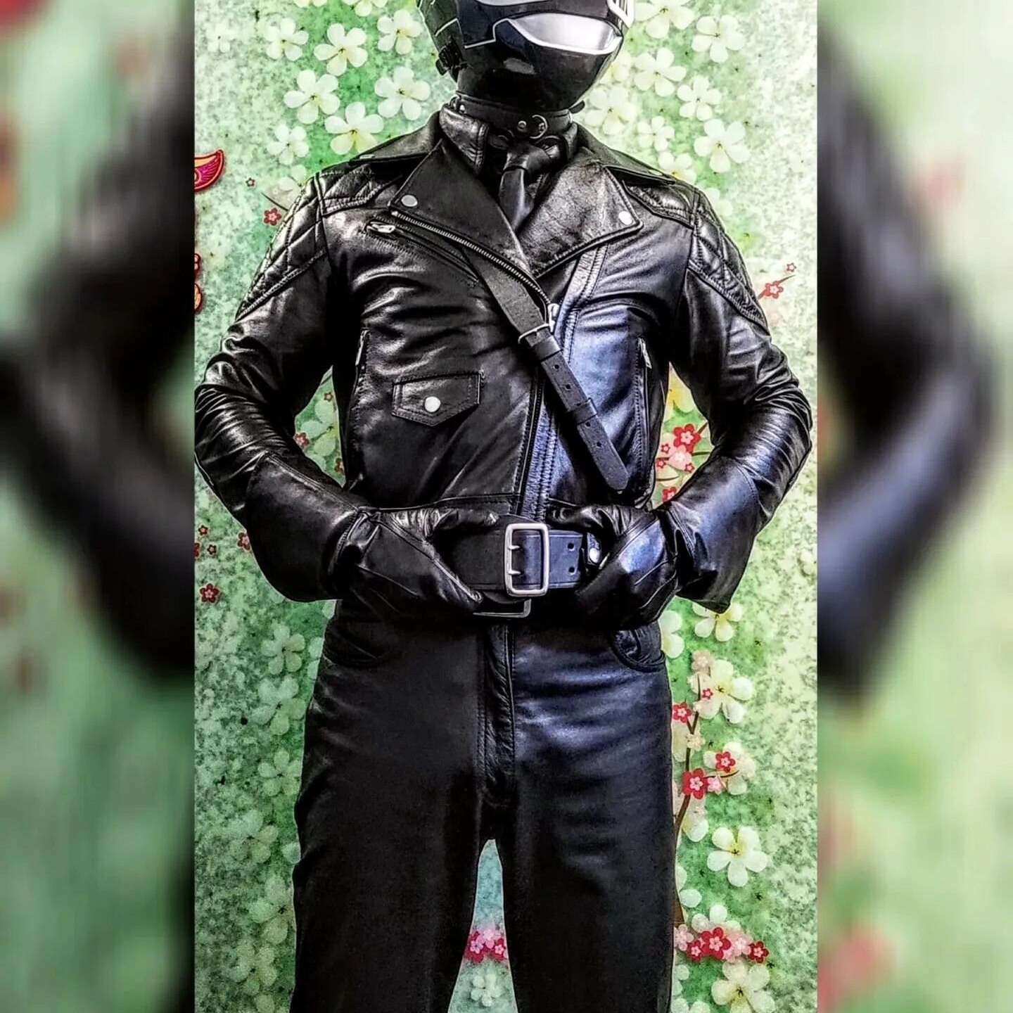 Men's Antique Style Diamond Black Slim Fit Cowhide Leather Men's Antique Style Diamond Black Slim Fit Cowhide Leather