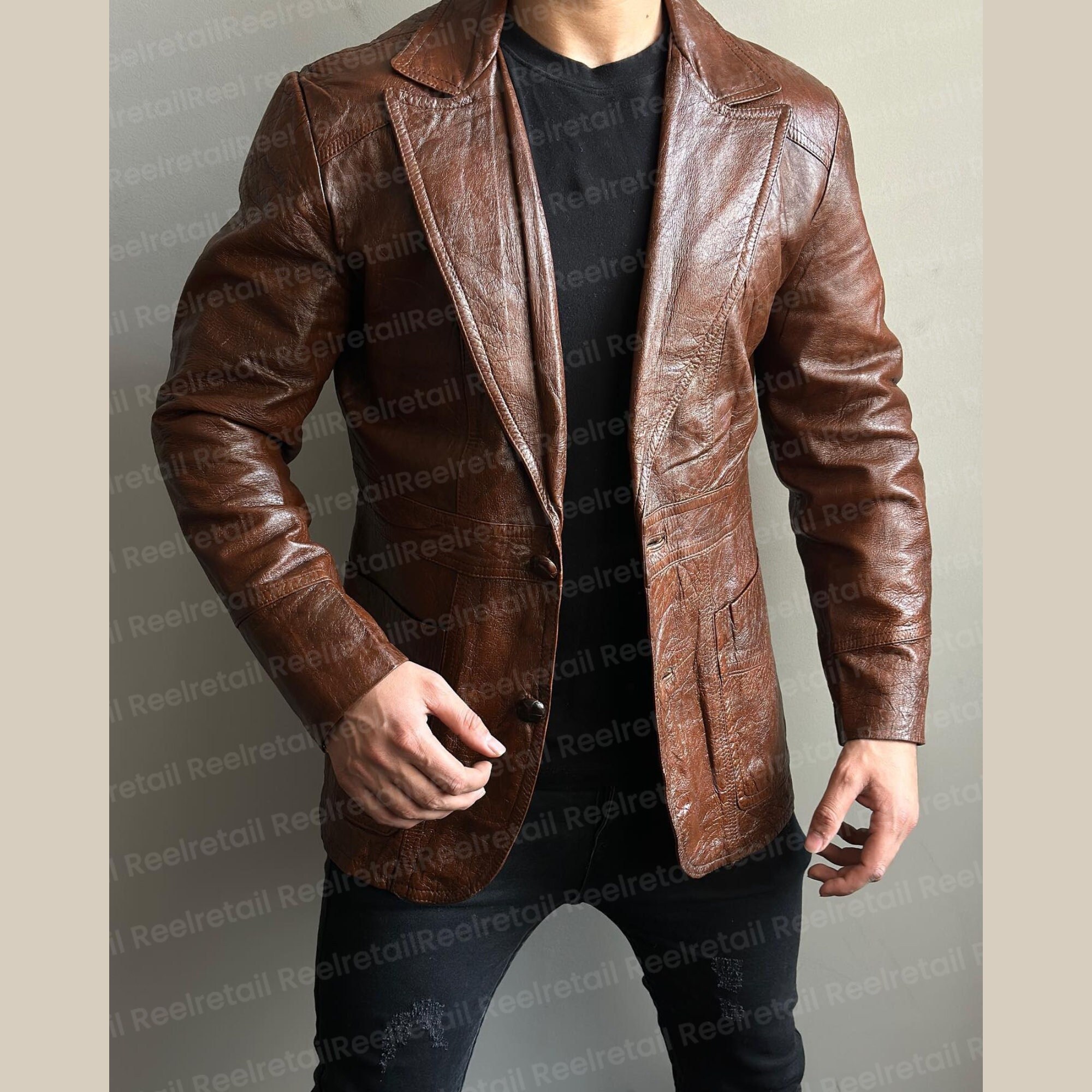 Leather Blazer Men Etsy Ireland