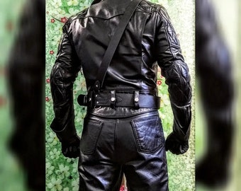 Men's Antique Style Diamond Black Slim Fit Cowhide Leather Men's Antique Style Diamond Black Slim Fit Cowhide Leather