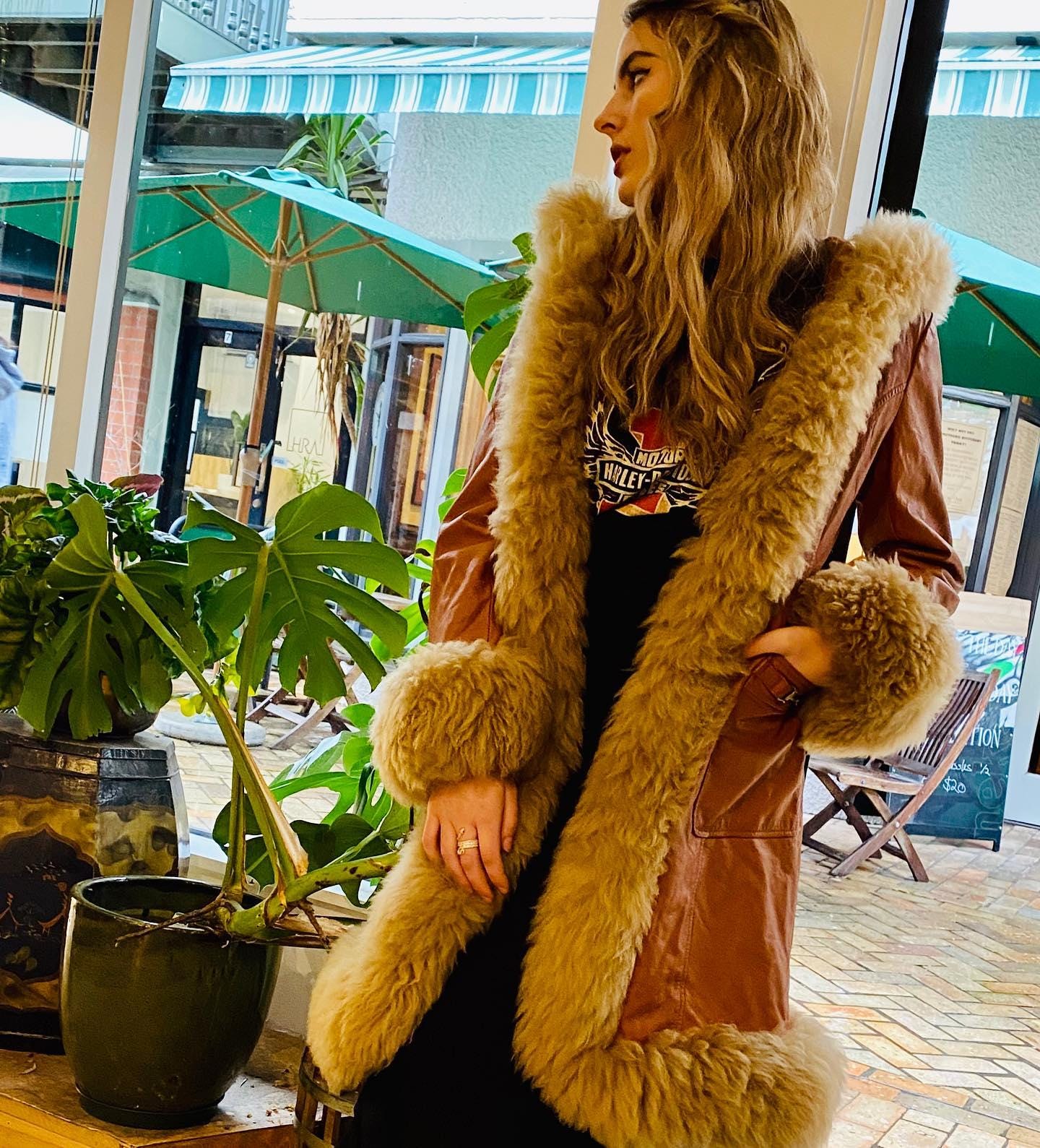 Sheepskin Duffle Coat Plus Size Shearling Coats For Womens Navy