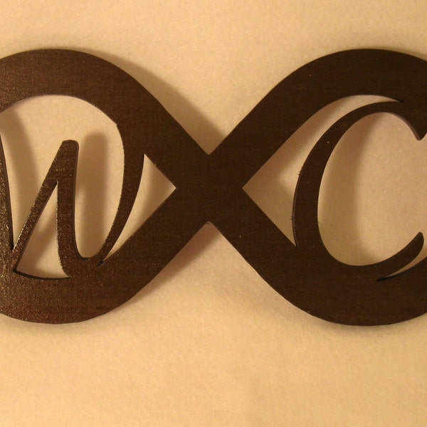 Personalized Wooden Cut Out Initials Infinity Sign