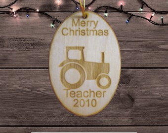 Custom Crafted - Vechiles Transportation Themed Wooden Christmas Ornament - Personalize with Your Name -Your Choice of Movers, Construction