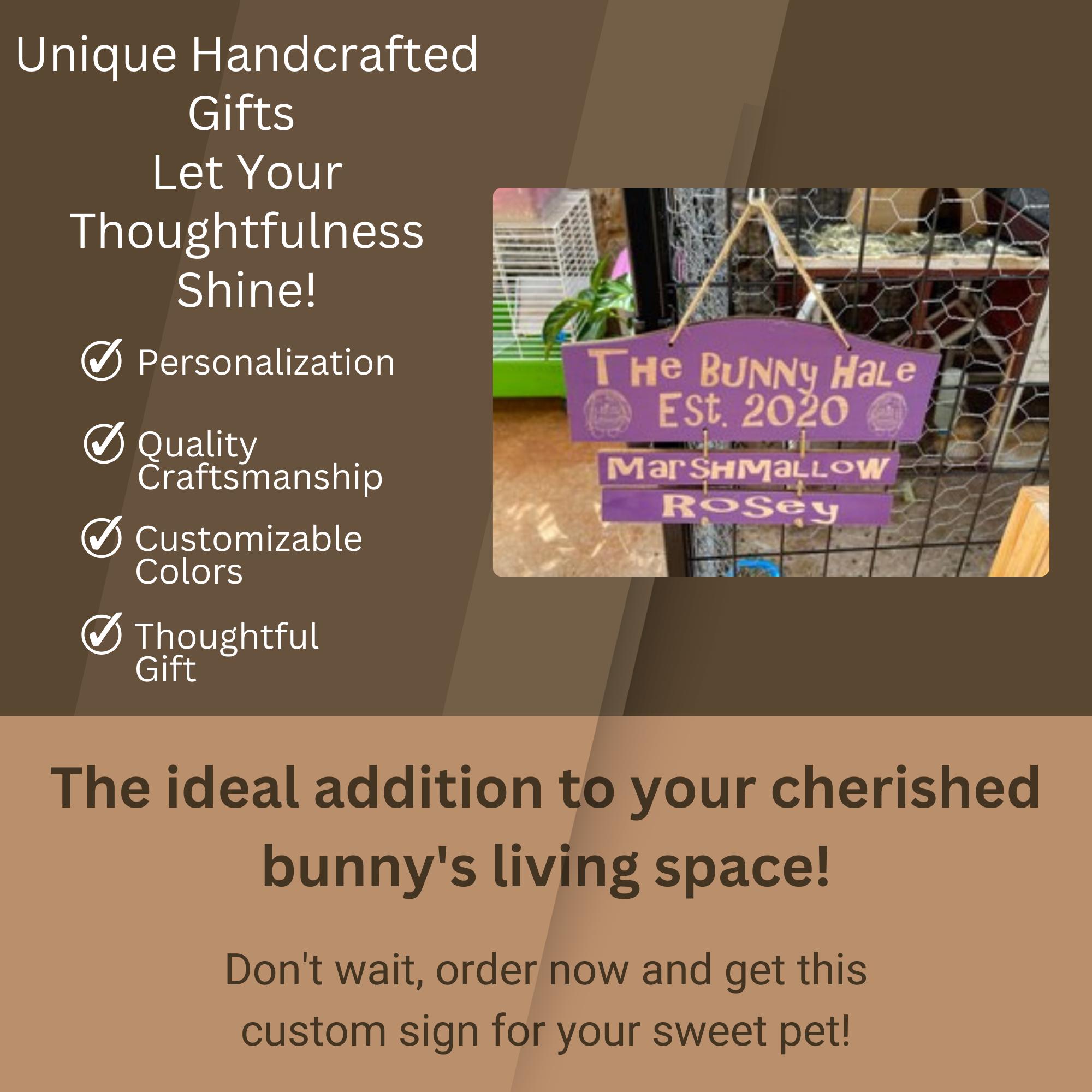 Bunny Sign Store Personalized Bunny Hutch Wooden Sign With Rabbit or Rabbits Name ...