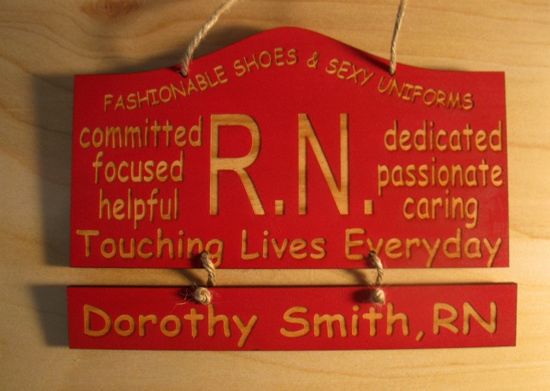 Personalized Wooden Nurse Wooden Wall Hanging image 1
