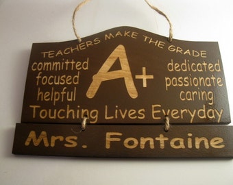 Personalized Wooden Teacher  Wall Hanging