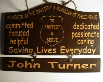 Personalized Wooden Police Officer Wooden Wall Hanging