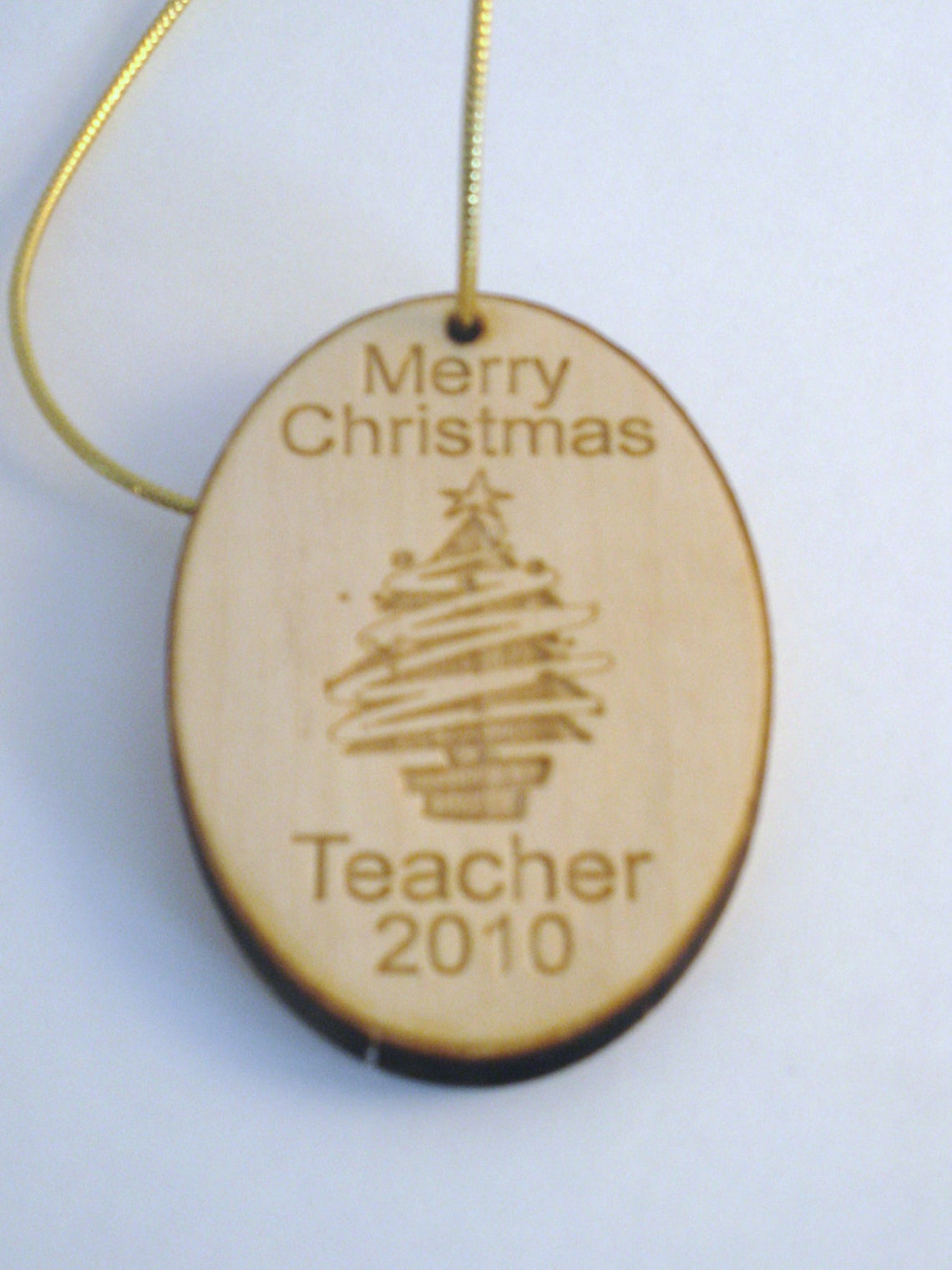Personalized Wooden Christmas Tree Ornament Tag | Etsy