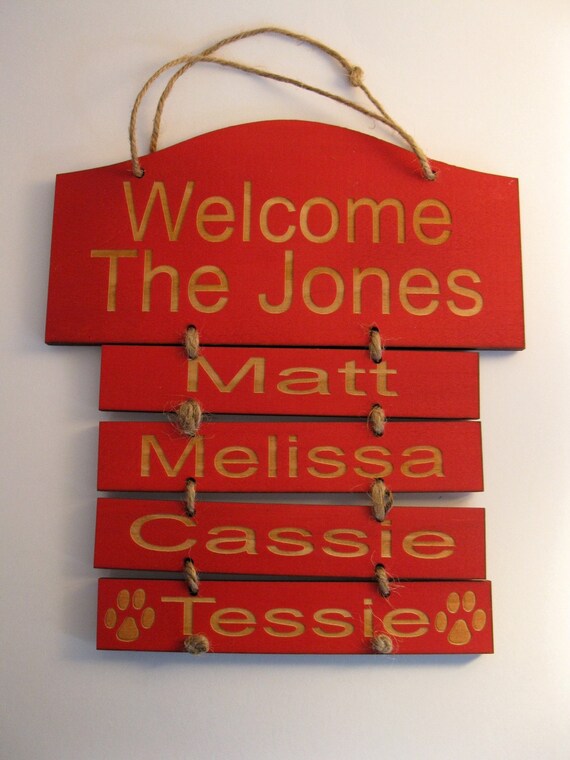Personalized Wooden Family Wall Hanging Small Etsy