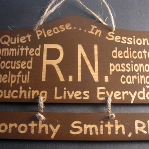 Personalized Wooden Nurse Wooden Wall Hanging image 2