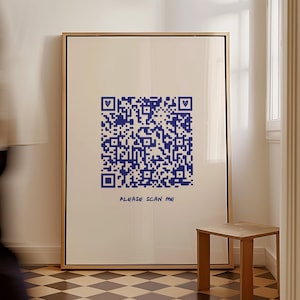 Retro QR Code Wandkunst: Trendige Wohnheim Dekoration Druck (Digitaler Download)
