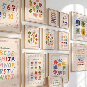 Väggkonstpaket för barn, Montessoridekor, Posterpaket för klassrum (digital nedladdning)