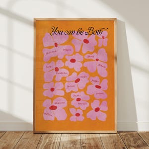 You Can Be Both Wall Art Print | Mental Health Poster | Emotional Validation Art | Floral Abstract Illustration | Self Care Therapy Decor
