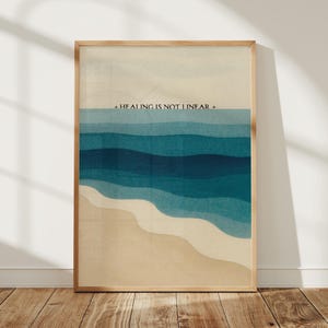 La guérison n'est pas linéaire | Art abstrait des vagues de l'océan (téléchargement numérique)
