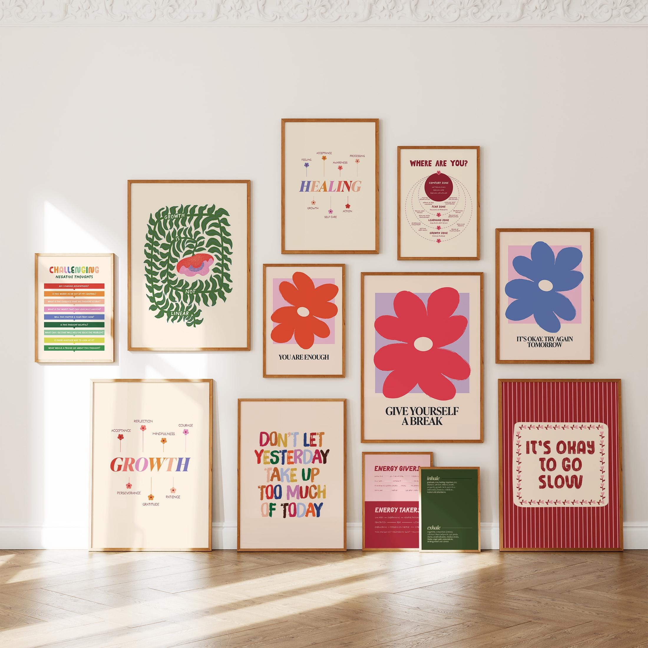 Mental Health Bundle, 50 Wall Art Prints for Therapy Office Decor ...