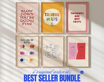 Mental Health Quote Prints: Therapy Office Decor, Counseling Posters (Digital Download)