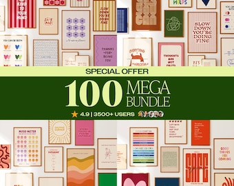 Therapie Büro Dekor: 100 Psychische Gesundheit Prints - Psychologe Art Bundle (digitaler Download)