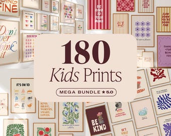 180 Kids Room Prints MEGA Bundle: Playroom Wall Art, Classroom Decor (Digital Download)