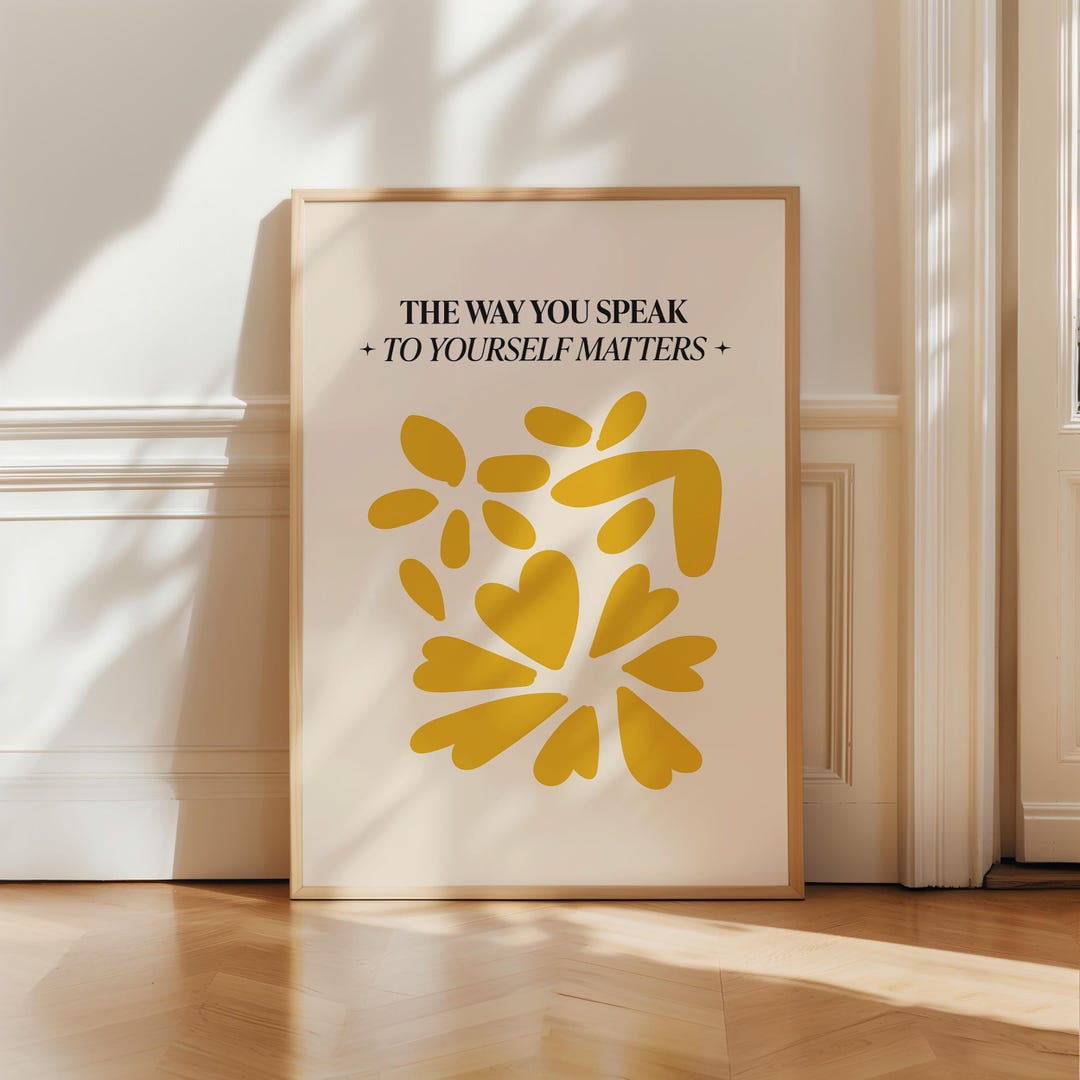 Mental Health Poster: Positive Self Talk Art for Therapy Office ...