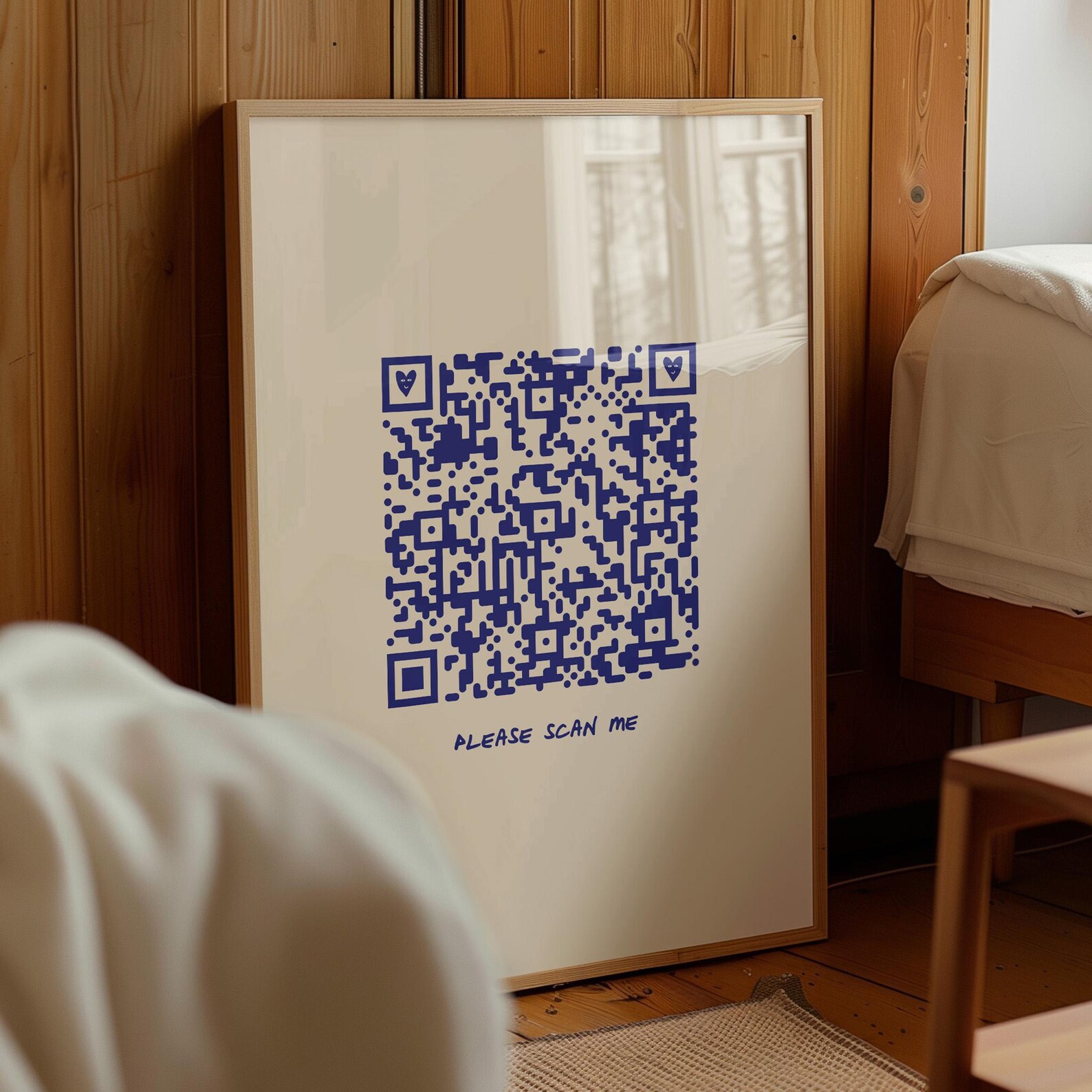 Trendy QR Code Poster Retro Wall Art Retro Frame Print Trendy Wall Art ...