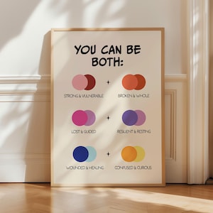 Puoi essere entrambi Decorazione per ufficio terapeutico Consulente scolastico Poster sulla dualità della salute mentale Strumenti per la terapia DBT Angolo calmante Stampa artistica del terapeuta