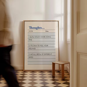 Gedanken Poster Psychische Gesundheit Print Therapie Büro Dekor Therapie Wandkunst Mindfulness Poster Psychology Slow Down You're Doing Feindruck