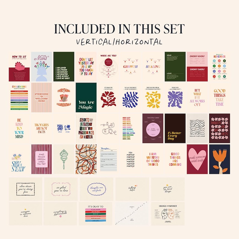 100 Mental Health Therapy Prints Bundle, Counseling Office Wall Art (Digital Download) image 3