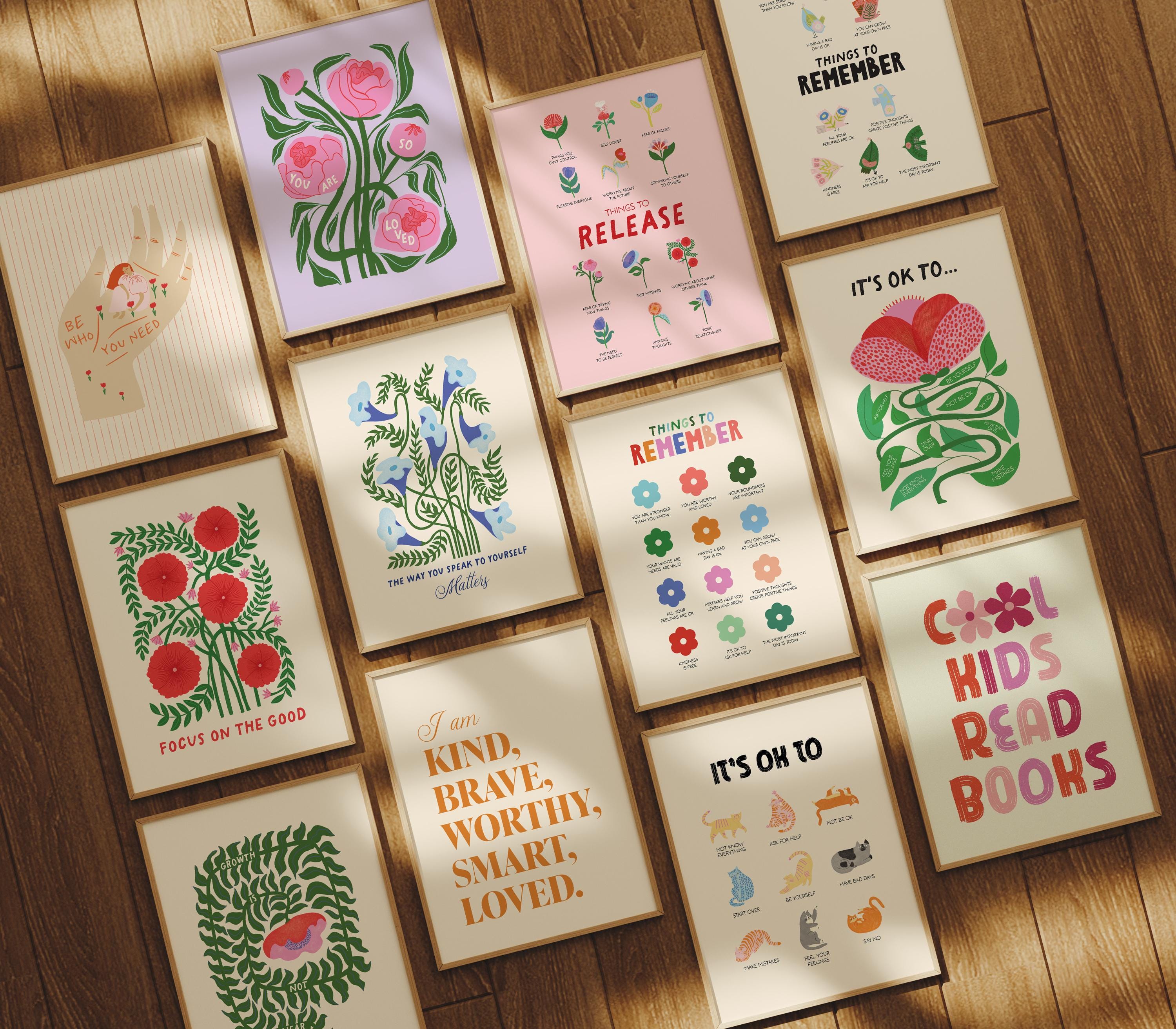 Mental Health Bundle, 50 Wall Art Prints for Therapy Office Decor ...