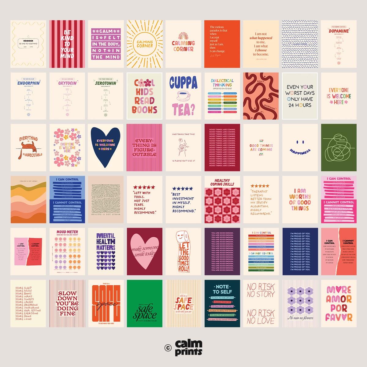 Therapy Office Decor: 100 Mental Health Prints - Psychologist Art ...