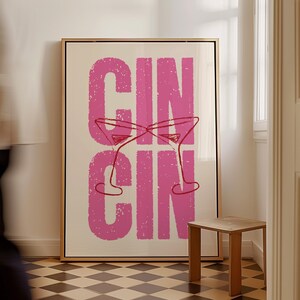 トレンディなCin Cinプリントレトロアートキッチン壁装飾バーカートアートキッチン壁アートトレンディなドリンクポスターワインポスター美的ガーリーキッチンアート