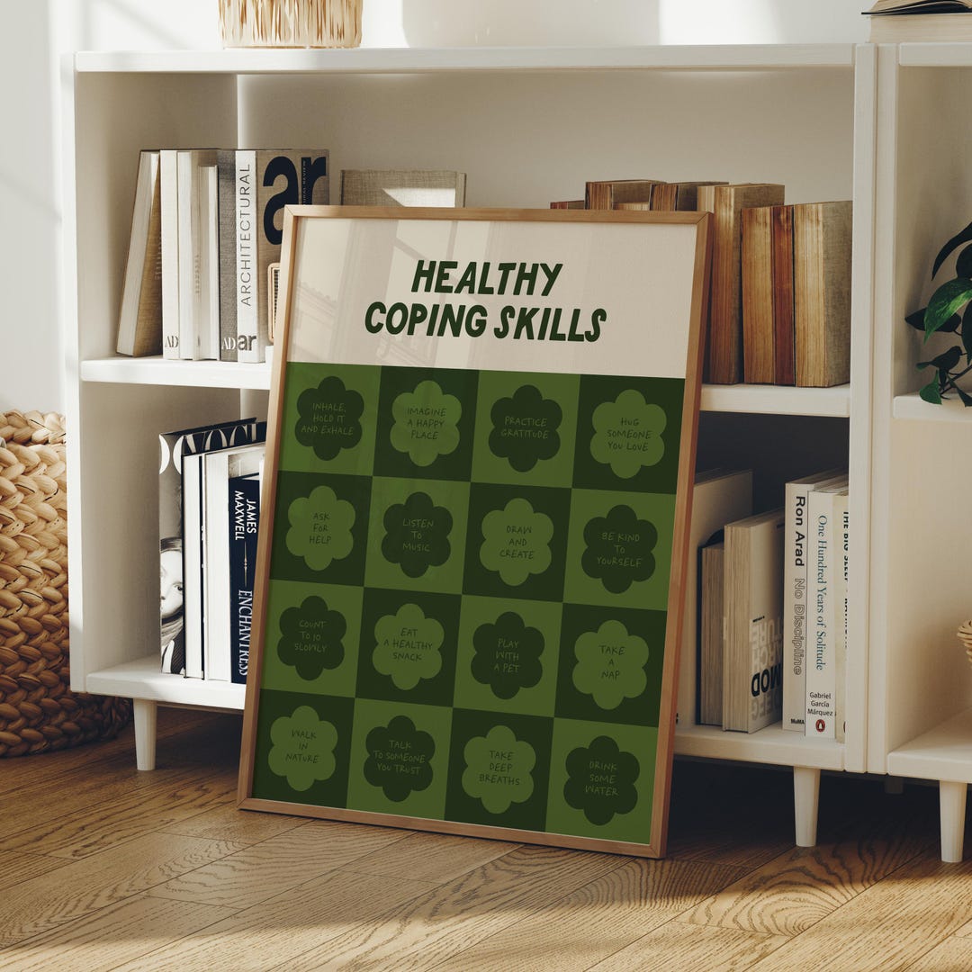 Coping Skills Poster: Therapy Office Decor, Kids Room Print (digital ...