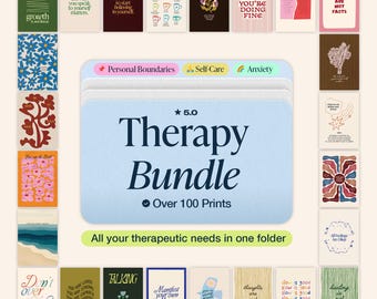 Therapy Office Decor Bundle: 100+ Mental Health Prints Psychologist Office Wall Art Counseling Self Care Posters Therapist Printable Bundle