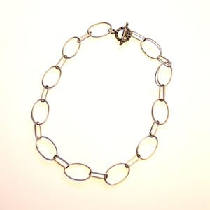 Large Silver Link Chain Necklace Chunky Sterling Big Geometric Modern Minimalist Gothic Statement Black Owned Business Shop