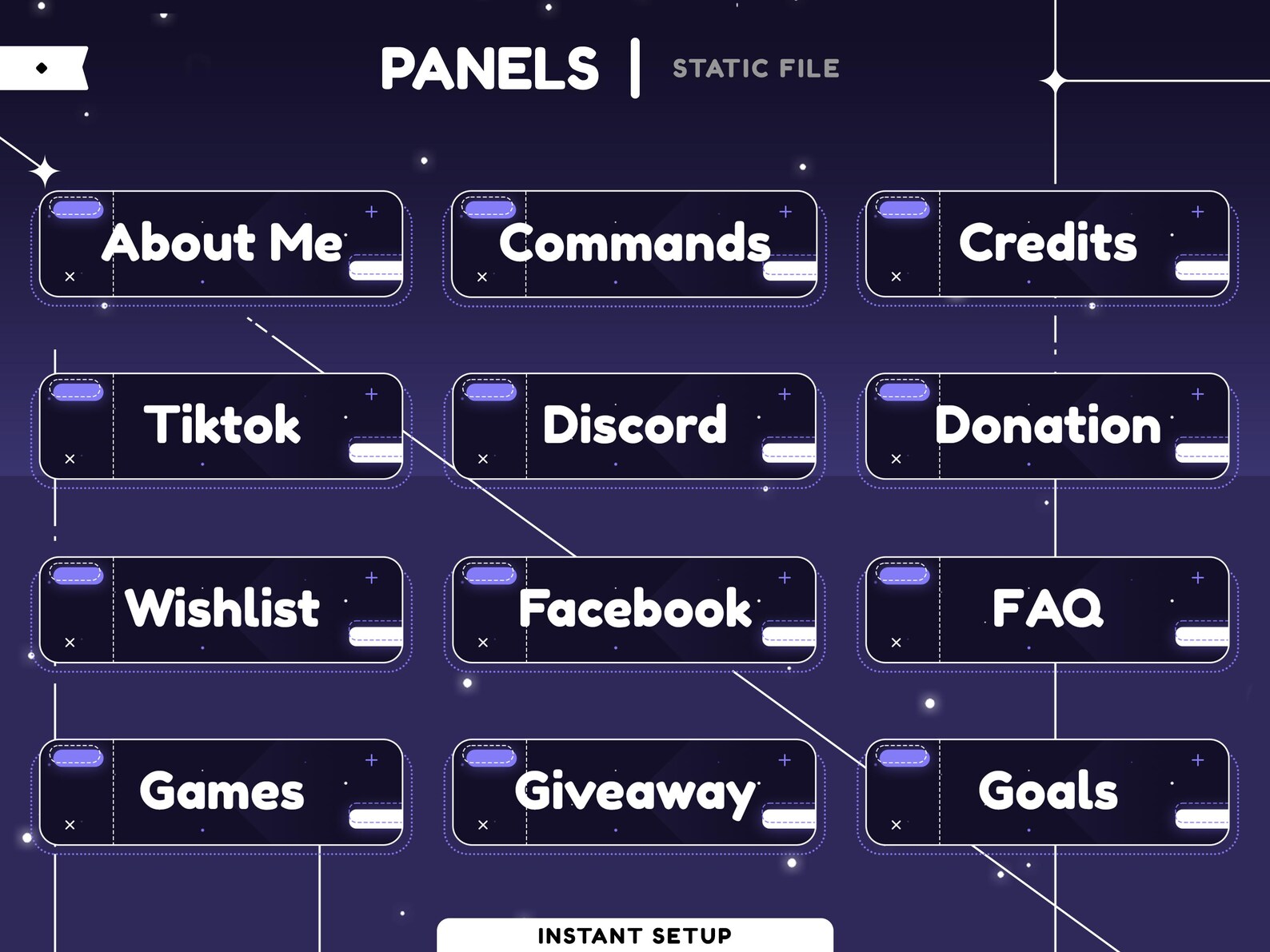 Static Message Panel Linescape Static Stream Panel Pack | Simple Theme | Vtuber Overlay ...