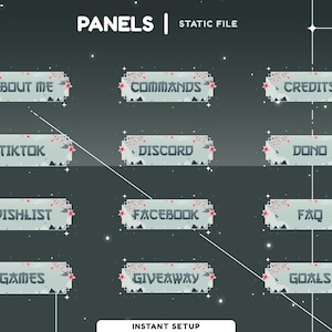 Japan Serenity Static Stream Panel Package, Japan Theme Vtuber Overlay, Pink Panel Calm Color, Falling Cherry Blossom Twitch, Cute Sakura