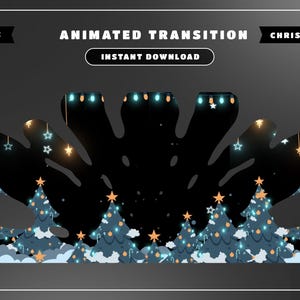 Ciemne świąteczne animowane przejście żądła, świąteczny strumień tematyczny, świąteczna nakładka Vtuber, nakładka przejścia Snowy Twitch, migoczące światła