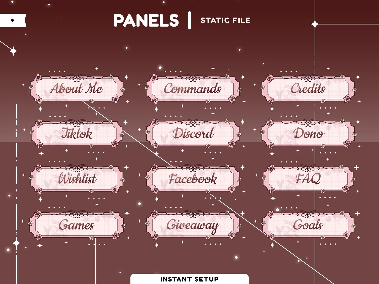 Floral Charm Animated Overlay Package, Soft Pink Aesthetic Twitch ...