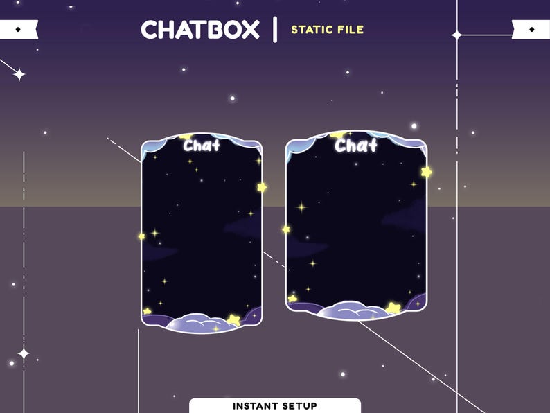 Dark Cloud Animated Overlay Package, Galaxy Theme, Sky Vtuber Overlay ...