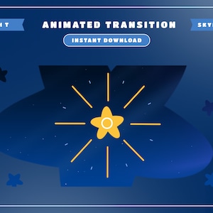 Night Skylight Animated Stinger Transition | Galaxy Theme | Vtuber Overlay | Panel | Transition | Alert | Kawaii | Dark Color | Blue | Moon