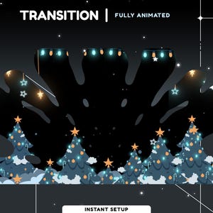 Dark Christmas Animated Stinger Transition, Holiday Theme Stream, Festive Vtuber Overlay , Transition Snowy Twitch Overlay, Twinkling Lights