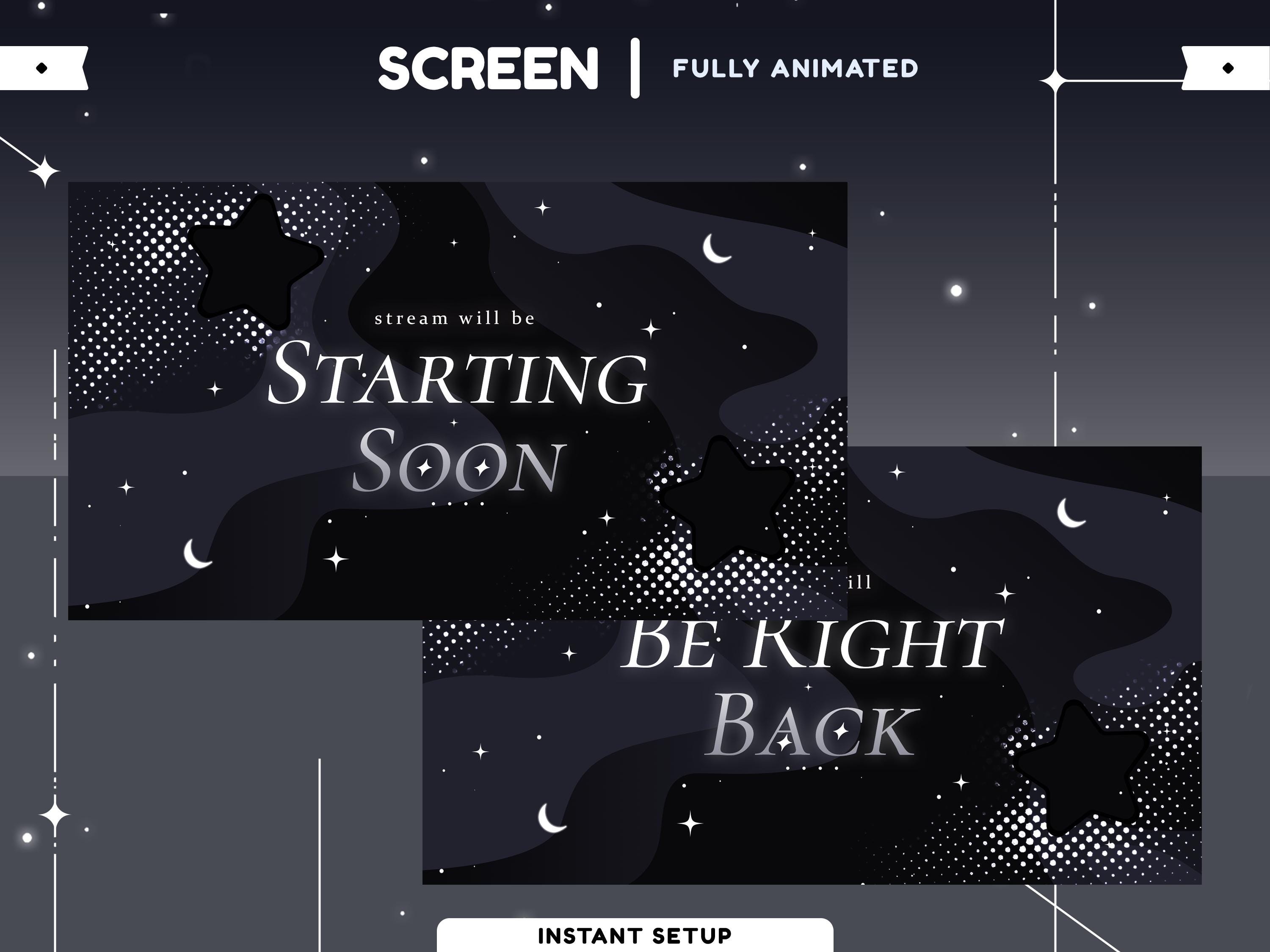 Star Abyss Animated Stream Screen, Moon Stars Stream Screen, Dark ...