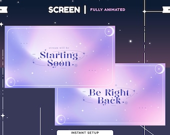Cosmic Aesthetic Animated Stream Screen for Twitch, Youtube, Purple Twitch Overlay, Animated Purple, Twitch Screen, Aesthetic Stream Overlay
